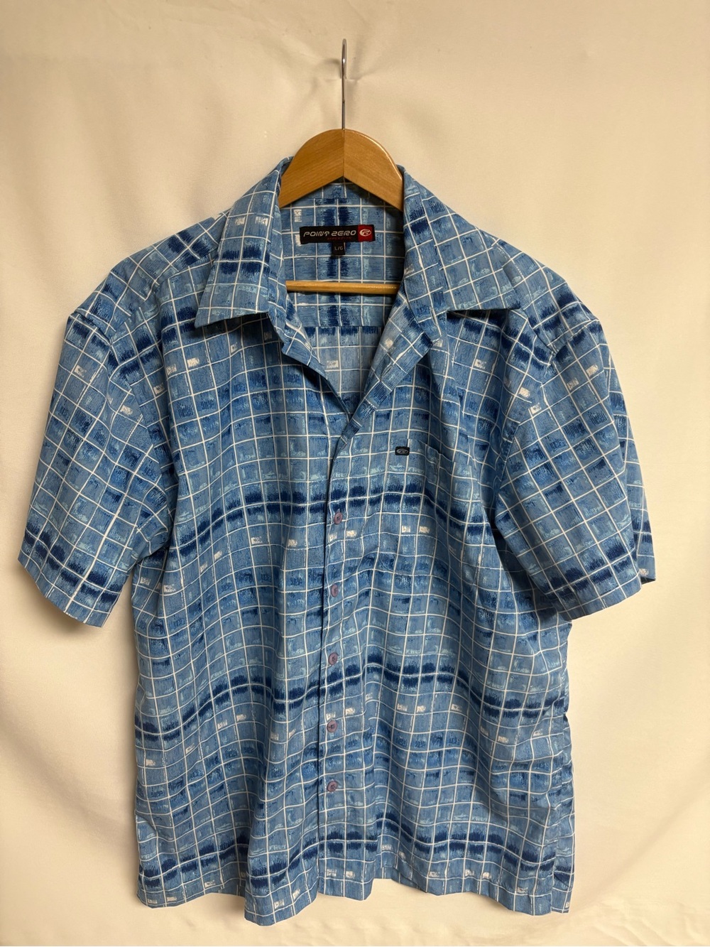 Point Zero Blue Grid Short-Sleeve Shirt